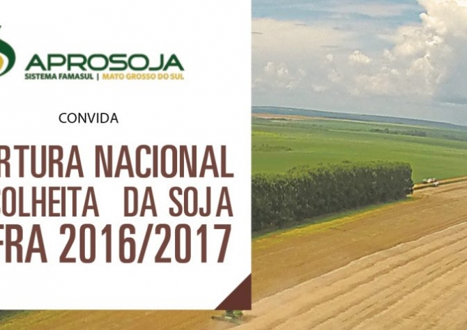 Abertura nacional da colheita de soja começa hoje em fazenda de MS